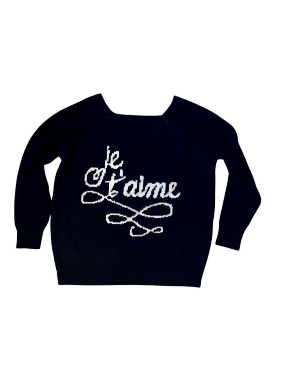 Rebellious One “Je t’aime” Black Graphic Sweater Size L - Picture 7 of 7